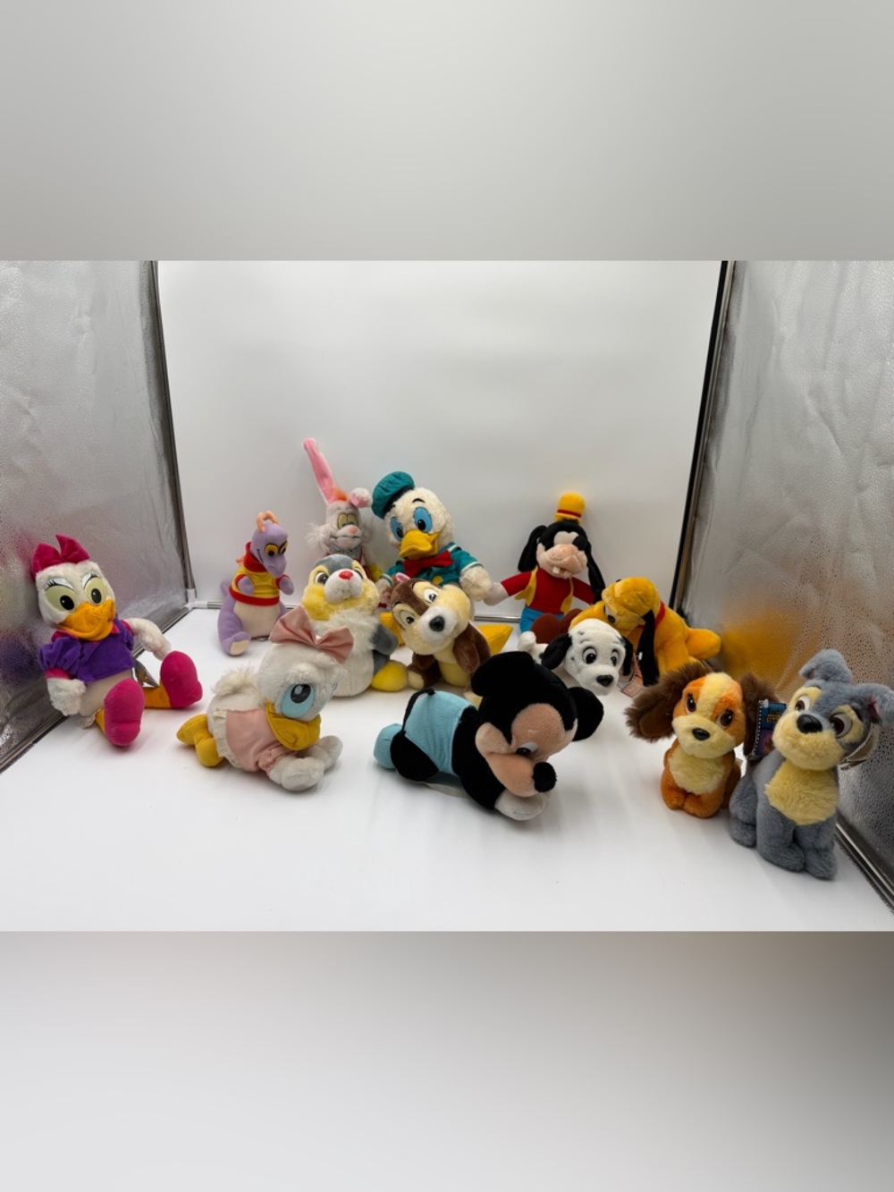 Disney Plush Lot Mickey Donald Daisy Pluto Goofy Vintage Stuffed